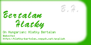 bertalan hlatky business card